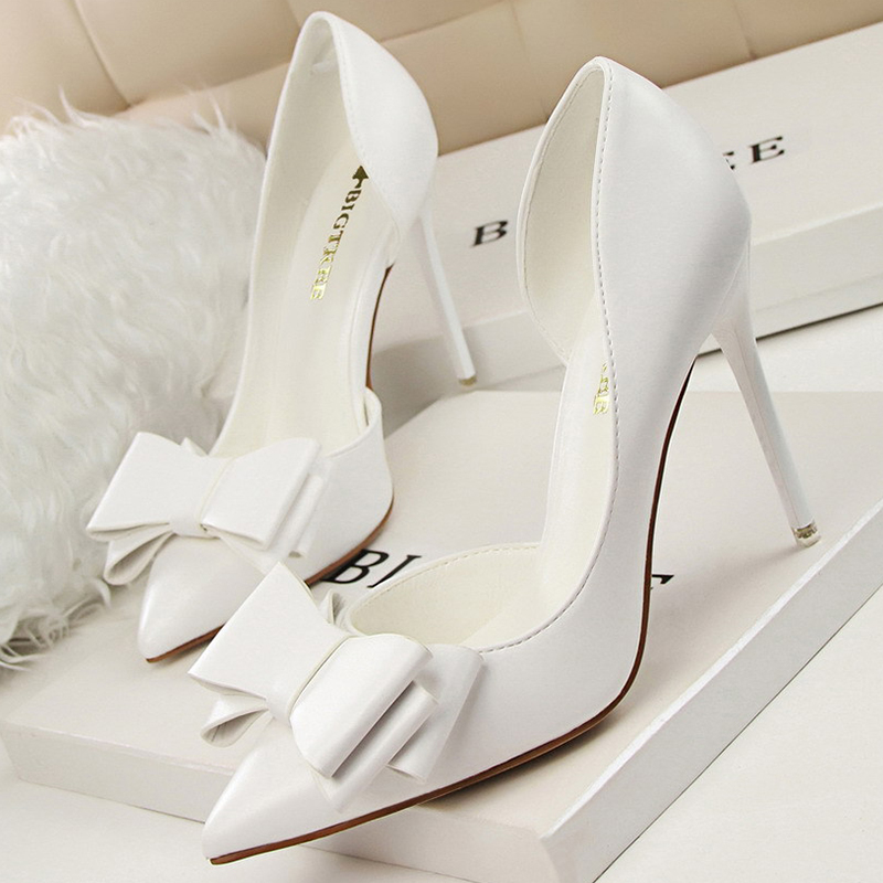 Shoe Tree - BIGTREE Buty Damskie Czółenka z Kokardą